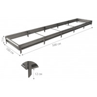 Готовая грядка Delta-Park GL 1x5 м (высота 19 см), серебристый