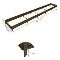 Готовая грядка Delta-Park GL 0,7x5 м (высота 19 см), коричневый