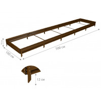 Готовая грядка Delta-Park GL 1x5 м (высота 19 см), коричневый