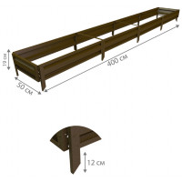 Готовая грядка Delta-Park GL 0,5x4 м (высота 19 см), коричневый