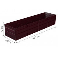 Высокая грядка Delta-Park GW 1x4 м (высота 72 см), вишневый