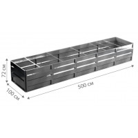 Высокая грядка Delta-Park GW 1x5 м (высота 72 см), серебристый
