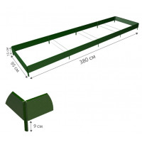Готовая грядка Delta-Park GX 0,95х3,8 м (высота 15 см), зеленый