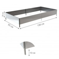Готовая грядка Delta-Park GY 0,95x1,9 м (высота 20 см), серебристый