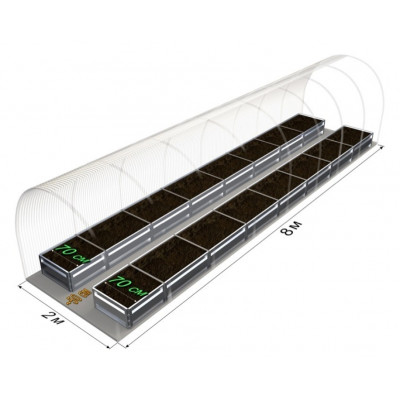Комплект грядок в теплицу 2x8м Delta-Park GU 7.7x0.7x0.36м – 2 шт. Комплект грядок в теплицу 2x8м Delta-Park GU 7.7x0.7x0.36м – 2 шт.