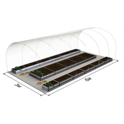 Комплект грядок в теплицу 3x6м Delta-Park GL 0.19м Ш50x100x50см – 3 шт.