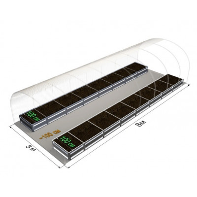 Комплект грядок в теплицу 3x8м Delta-Park GU 7.7x1x0.36м – 2 шт. Комплект грядок в теплицу 3x8м Delta-Park GU 7.7x1x0.36м – 2 шт.