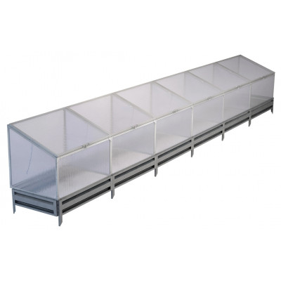 Парник из поликарбоната Delta-Park GH-S 0,7x6 м (на грядке 19 см)